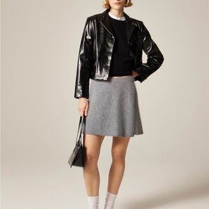 NWT J. Crew Brushed cashmere faux-wrap mini skirt